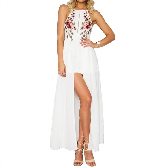 Halter Romper Backless White - Picture 3 of 4
